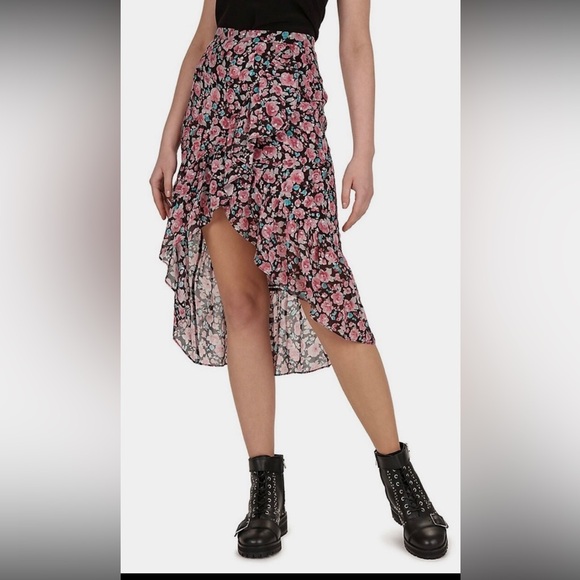 The Kooples Floral Pink wrap Skirt, S - Picture 1 of 10